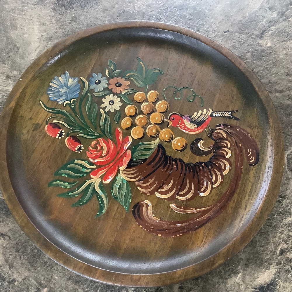 Vintage Sweden Wood Wall Plate